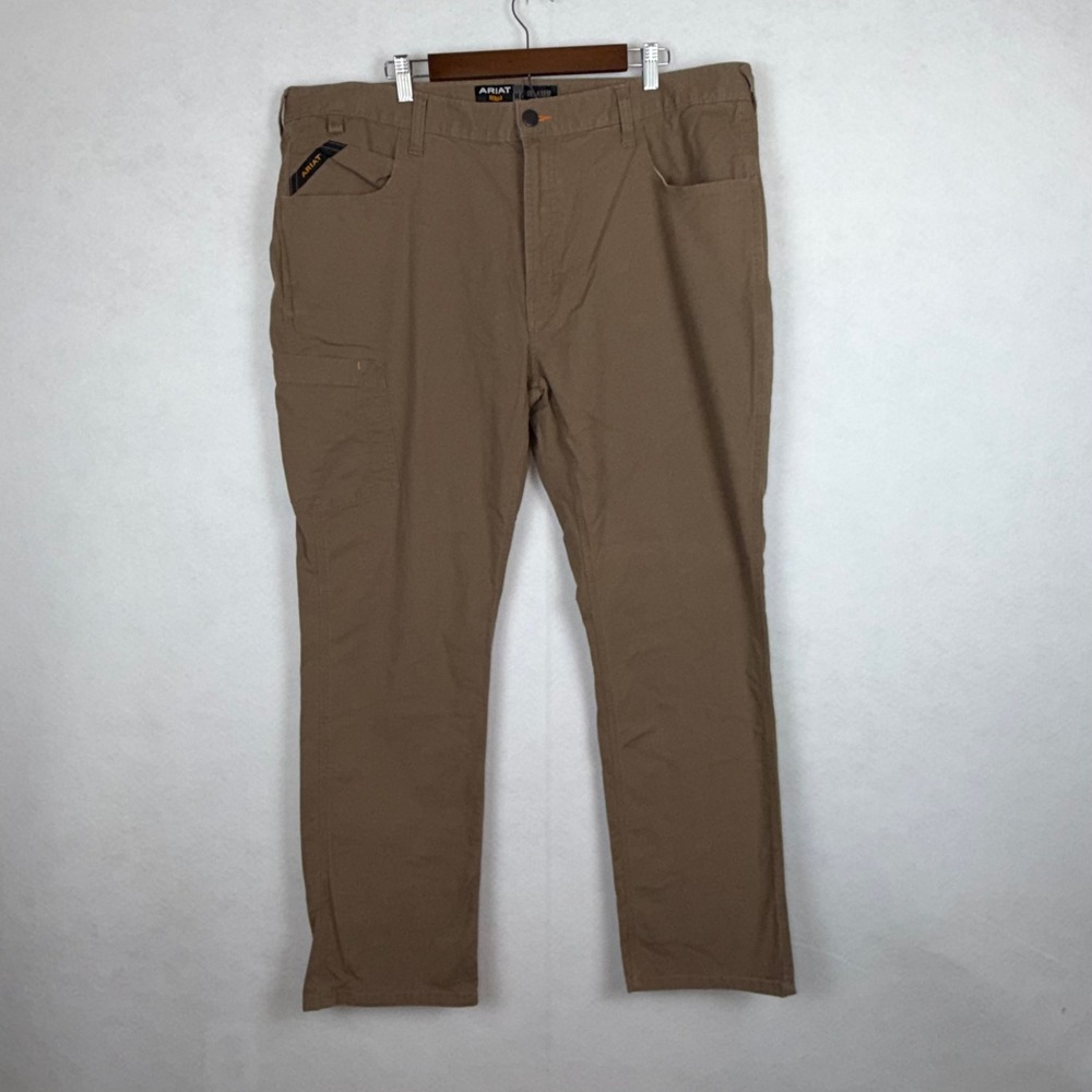 Ariat Rebar M4 Relaxed Straight Pants Mens 42x34 Field Khaki Work Utility Canvas